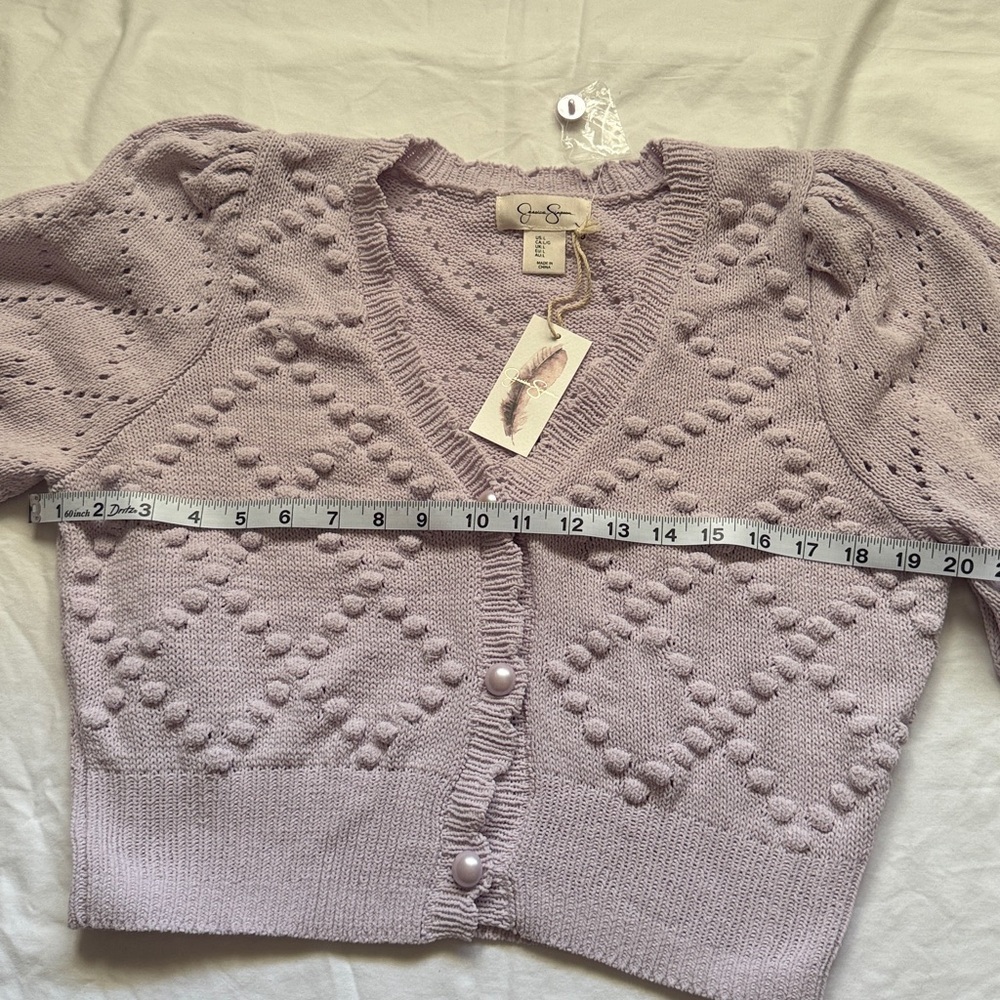 Jessica Simpson Lilac Textured Cardigan - Picture 6 of 9